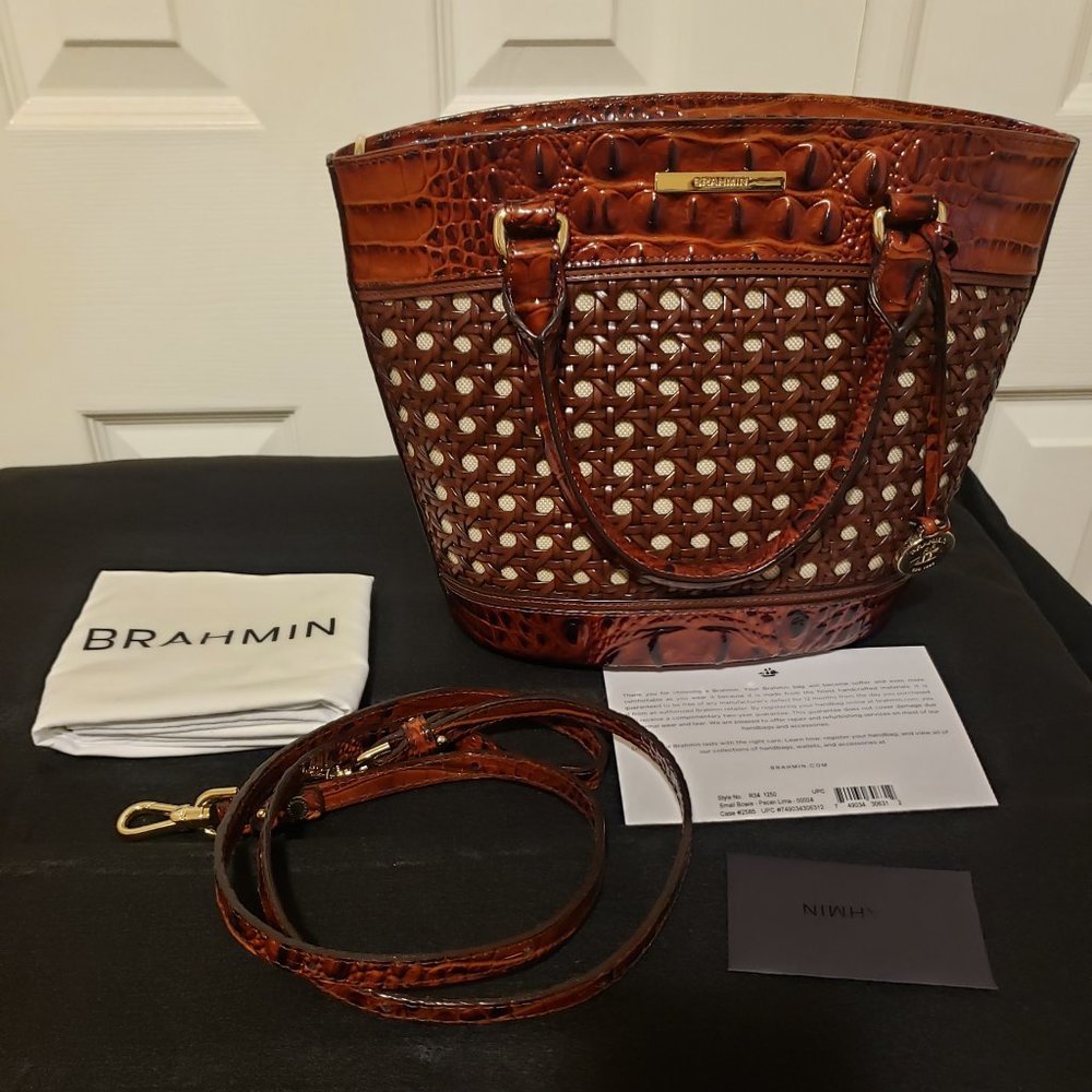 BRAHMIN Small Bowie in Pecan Lima Crossbody NWT